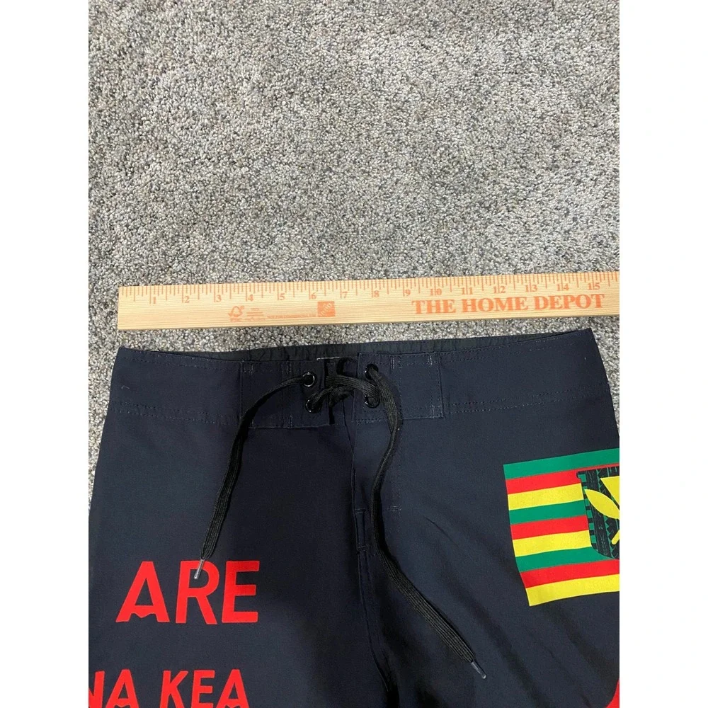 Wailoa We Are Mauna Kea Board Shorts Black Kanaka Maoli Flag Mens 31